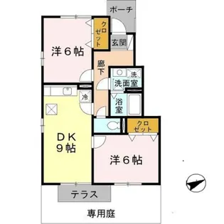 セジュール岡崎【1階】の間取り