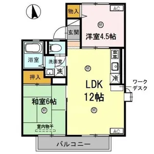 グリーンタウンⅠ【0201号室】の間取り