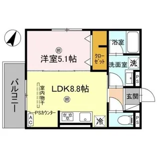 ピオーネ荘【0303号室】の間取り