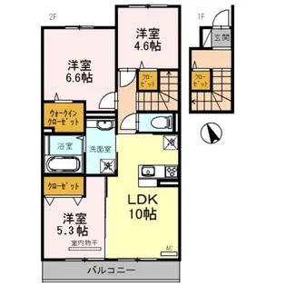 レセンテシャトー【2階】の間取り