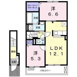 レディーバードⅡ【203号室】の間取り