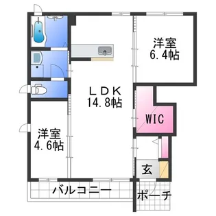 メゾンクレール【1階】の間取り