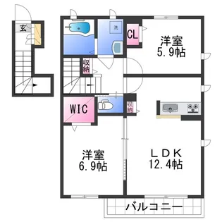 シャーメゾン金龍寺丁【2階】の間取り