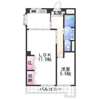 ハイツカドゼン【4階】の間取り