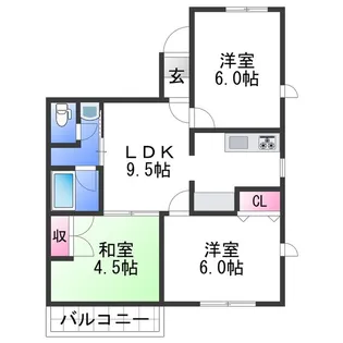 ガーデンコート中之島【1階】の間取り