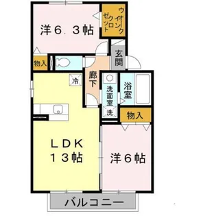 パイン テイル B棟【2階】の間取り