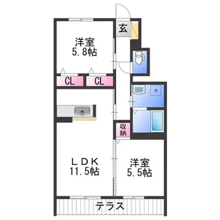 シャーメゾン陽【1階】の間取り