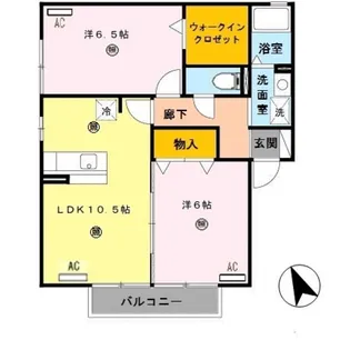 アークハイツⅡA棟【201号室】の間取り