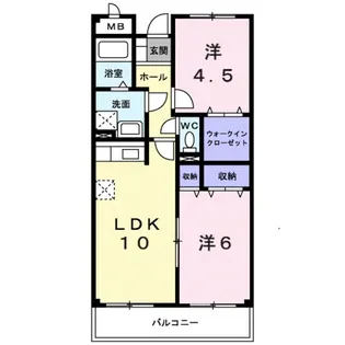 ファシナシオン毛見Ⅱ【2階】の間取り