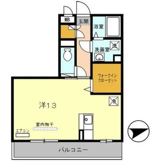 ソワサントゥ ヴァレ【0107号室】の間取り
