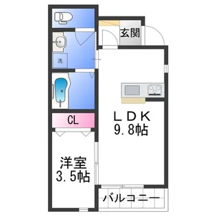 Solis北新【0101号室】の間取り