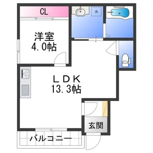 Solis北新【0106号室】の間取り