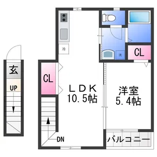 TJ杭ノ瀬ⅡB【2階】の間取り