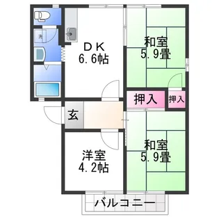 ウエストヒルズ【2階】の間取り