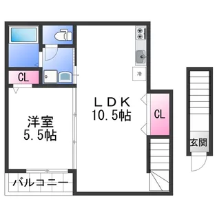 TJ西浜 A棟【2階】の間取り