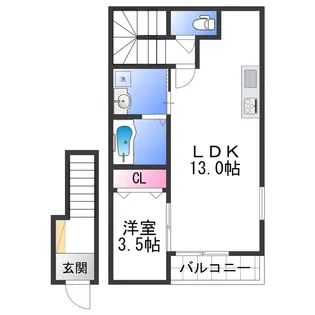 Solis北新【201号室】の間取り