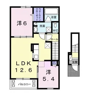 パルティールβ【2階】の間取り