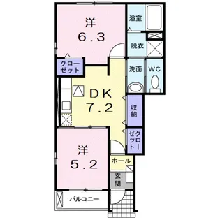 シャイニング・ベルⅡ【1階】の間取り