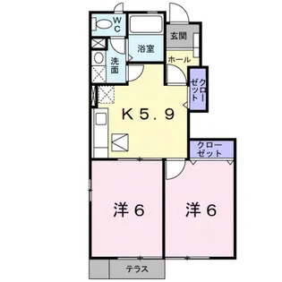 メルヴェーユⅡ【1階】の間取り