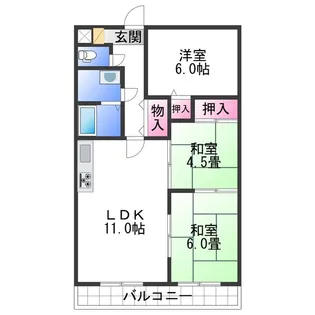 スペイシャル紀ノ川【3階】の間取り