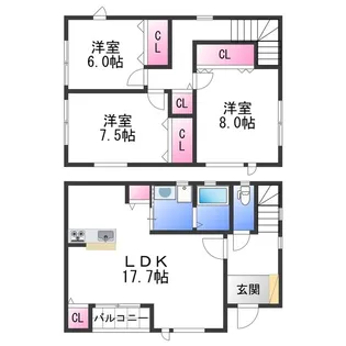 プティヴィル【2階】の間取り