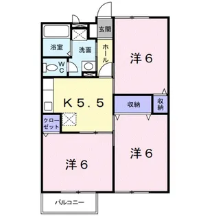 エルディー和田【0202号室】の間取り