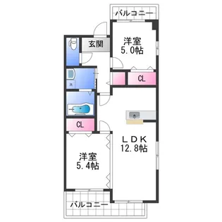 パラッツォデルマーレ【402号室】の間取り