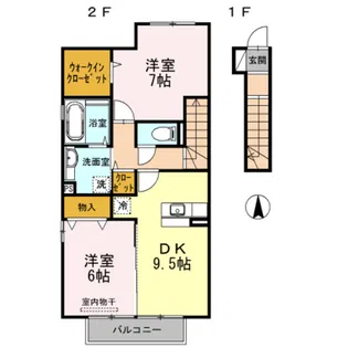 グランフィールド重根Ⅱ【2階】の間取り