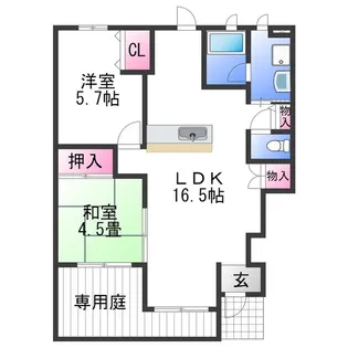 カルムガーデン岩出【0106号室】の間取り
