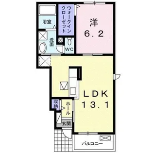 カンタービレ西浜Ⅰ【103号室】の間取り