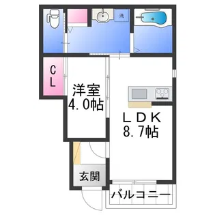 Solis北新【0105号室】の間取り