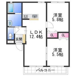リッチンコートⅠ【2階】の間取り