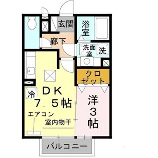 コンフィアンスB棟【110号室】の間取り