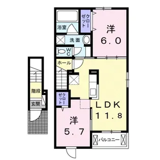 Belle Crest Ⅱ【2階】の間取り