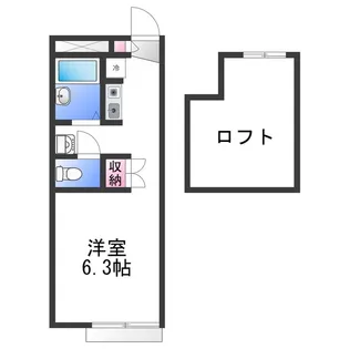 レオパレス向B【1階】の間取り