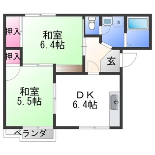 タウニィ料理松【2階】の間取り