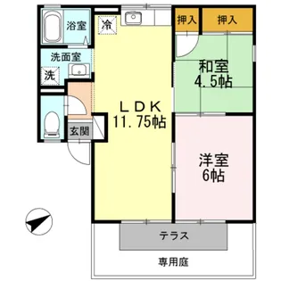 ジョビアル松本A棟【1階】の間取り