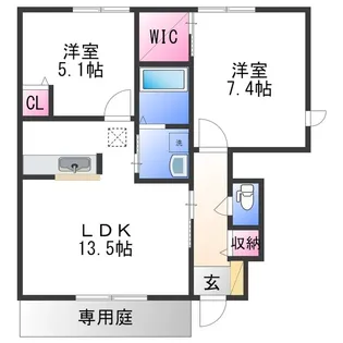 MAST COURT秋葉【1階】の間取り