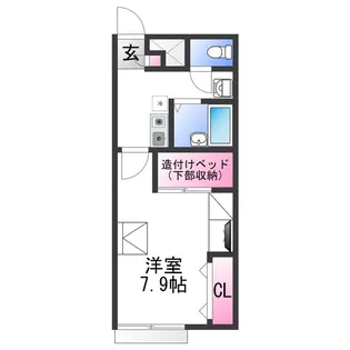 レオパレスソレイユ【1階】の間取り