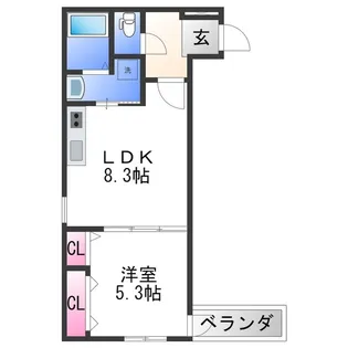 フジパレス東釘貫丁【3階】の間取り