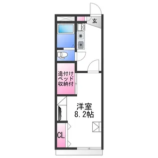 レオパレスエスコート【1階】の間取り