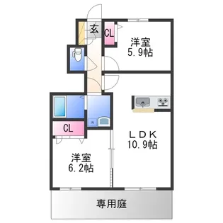 シャーメゾン金龍寺丁【1階】の間取り