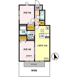 ルミエール岩橋 A棟【1階】の間取り