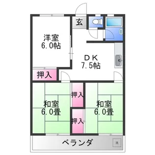 コーポサンライト【4階】の間取り