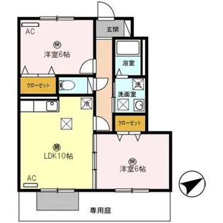 イル デ パンA棟【1階】の間取り
