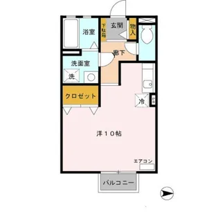 ガーデン・シャトレi 単身棟【2階】の間取り