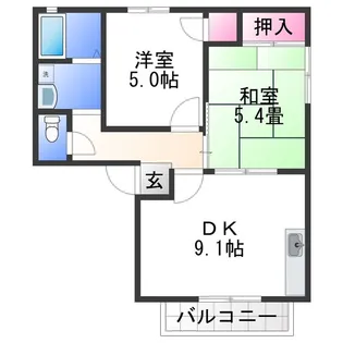 ガーデンハイツ小二里【2階】の間取り