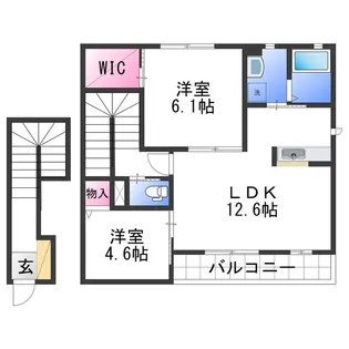 フロントパディtwin【2階】の間取り