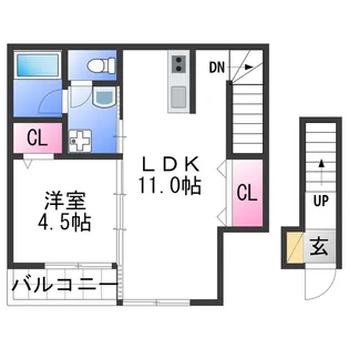 TJ紀三井寺【2階】の間取り