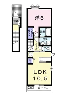 1LDKの間取り画像